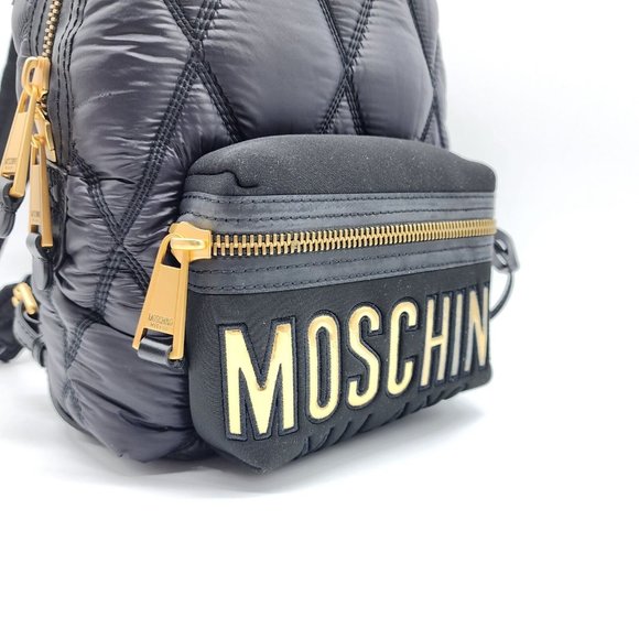 Moschino Quilted Nylon Backpack | Navy | NEW Defective - Picture 5 of 8